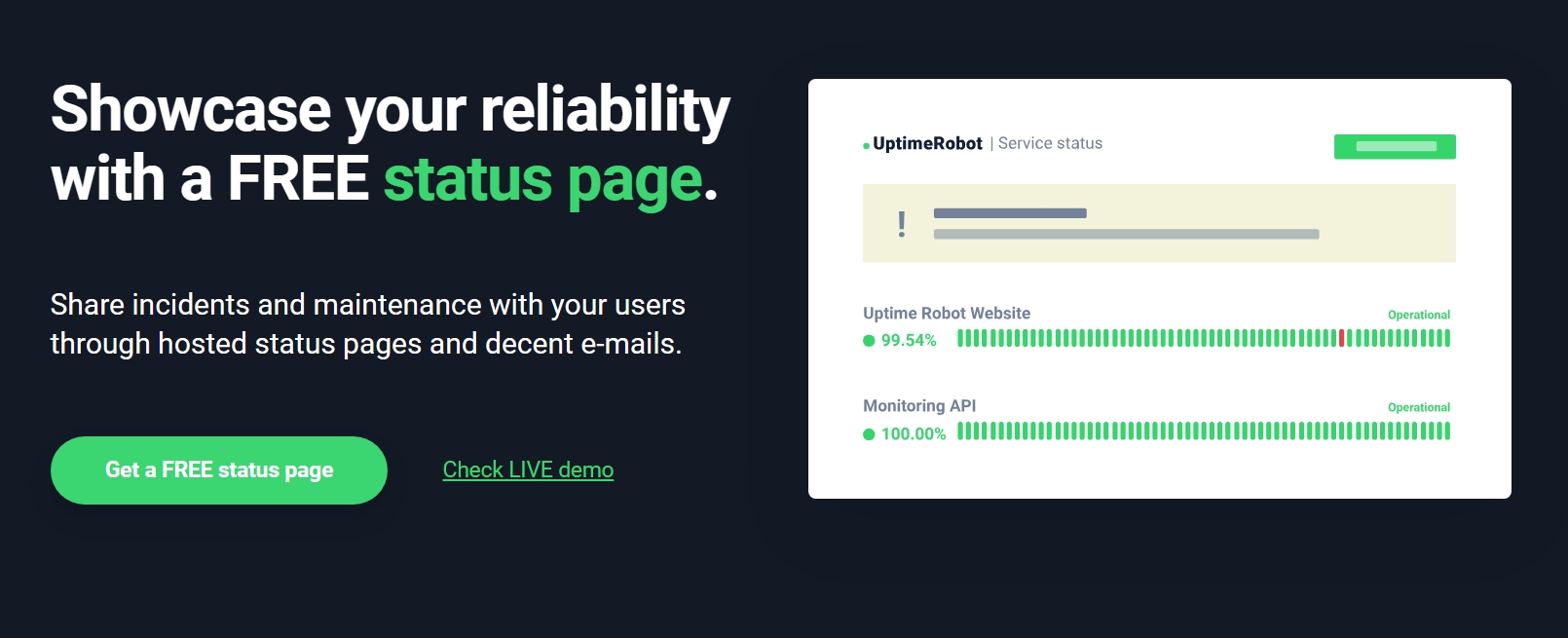 Featured image for Free online web monitoring service - UptimeRobot