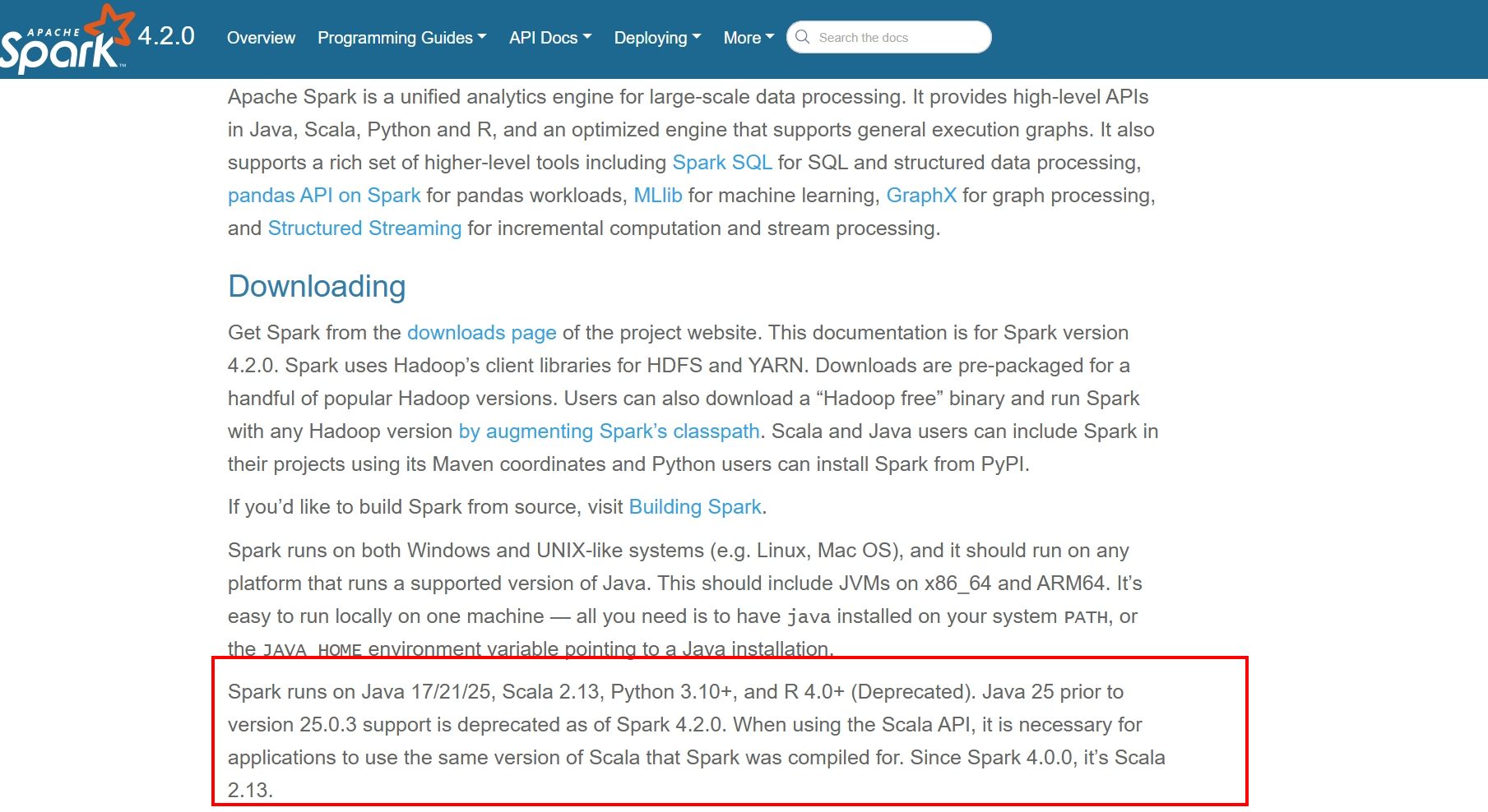 Java requirement